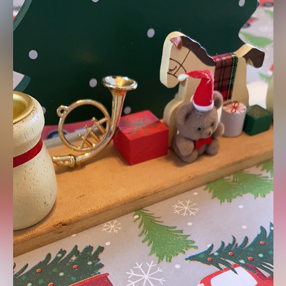 🌲🌸 Christmas Teddy Bear Vintage Wood Display🌲🌸 - Picture 6 of 12